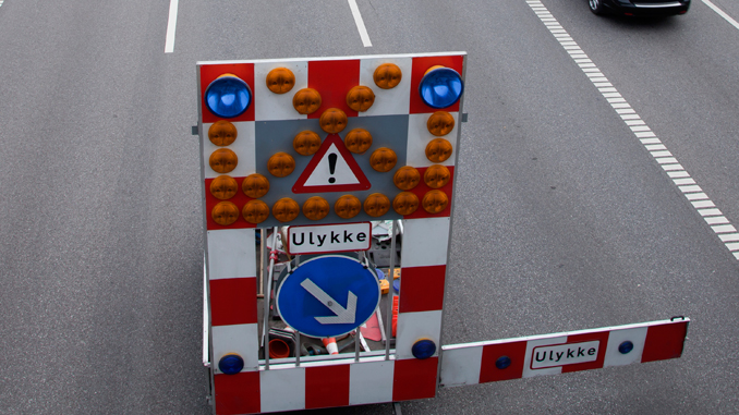 Materiel - Skiltetrailer Ulykke